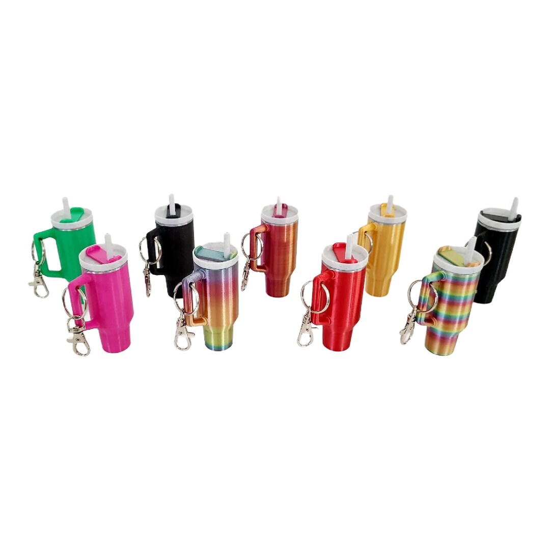 Miniature Stanley Tumbler Cup Replica Keychain - 3D Printed Desk Miniature Stanley Tumbler Cup Replica Keychain - 3D Printed Desk